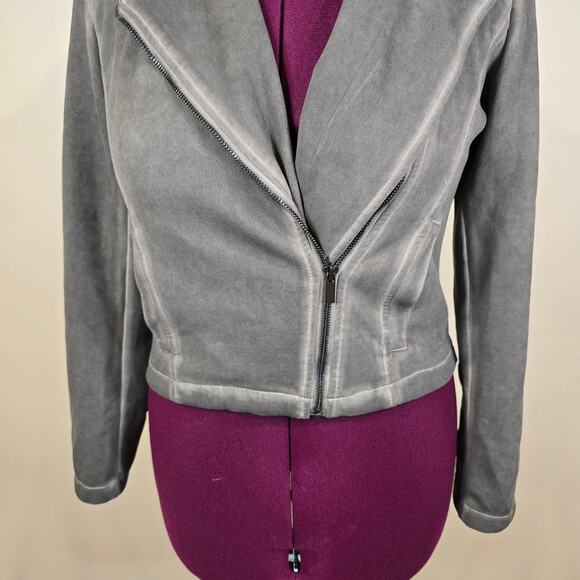 Women's Shinestar Gray Faded Look Suede Cropped Jacket | Size Medium - Picture 6 of 10